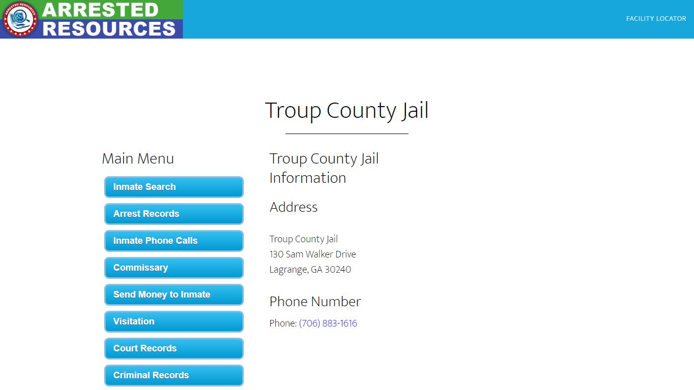 Troup County Jail - Inmate Search - Lagrange, GA
