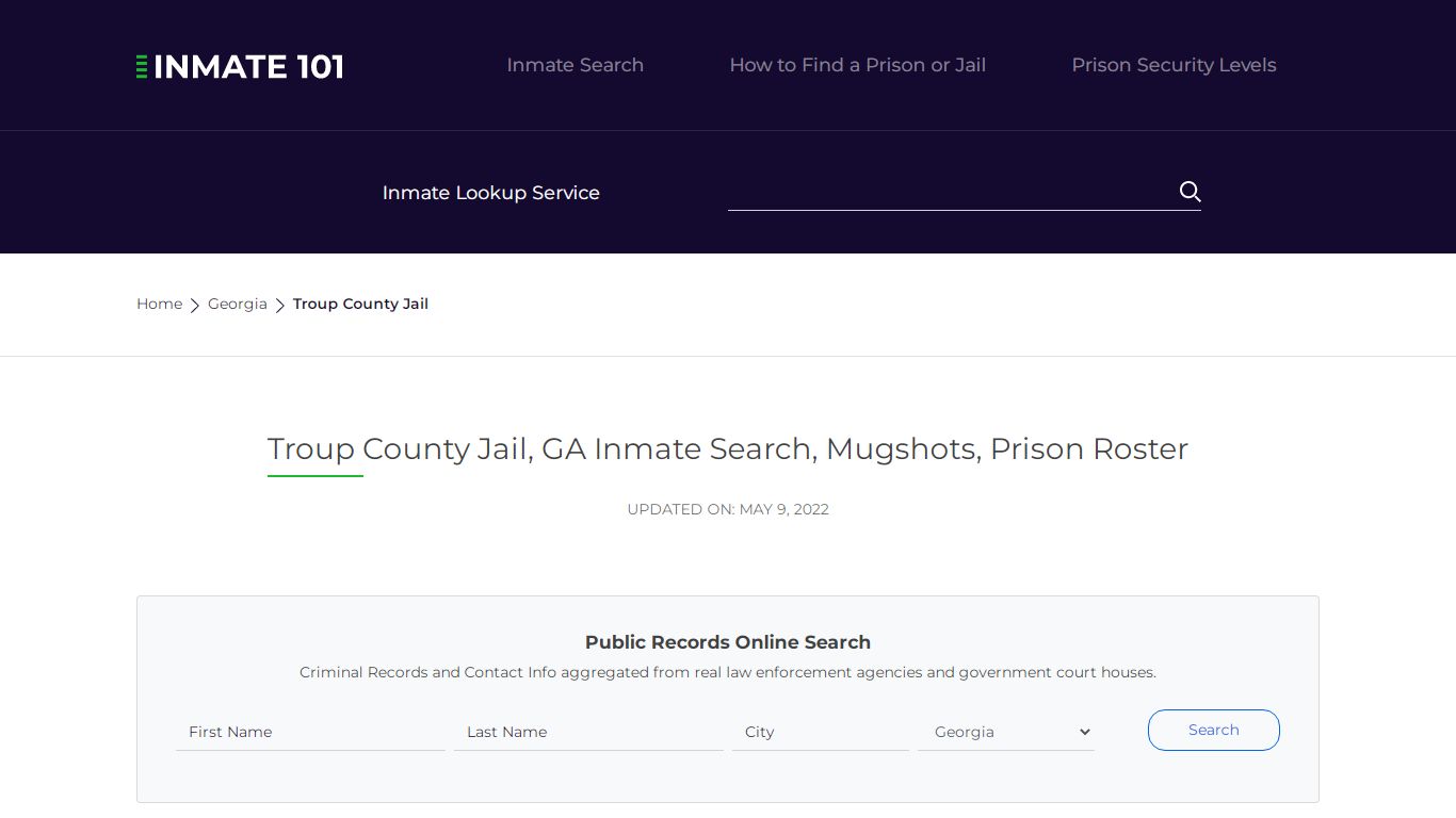 Troup County Jail, GA Inmate Search, Mugshots, Prison ...